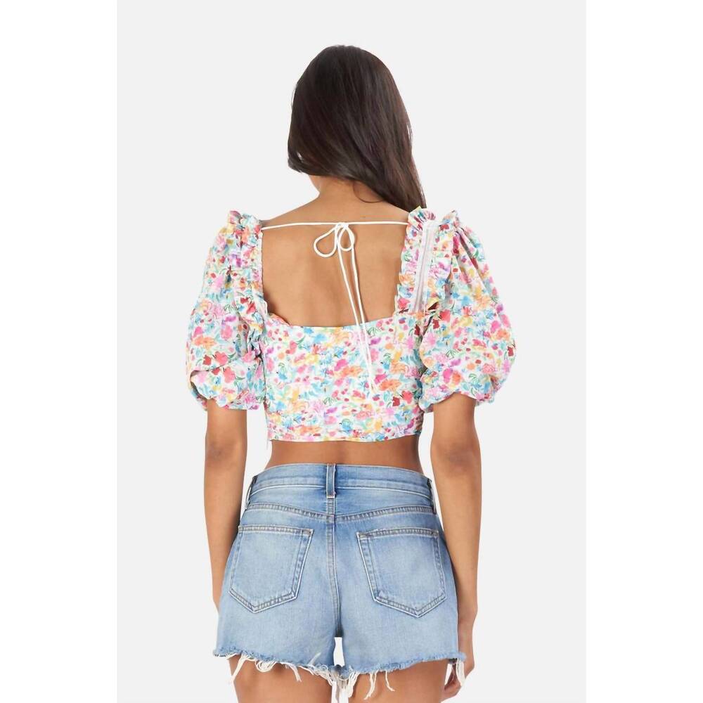 NEW FOR LOVE & LEMONS claude top in aqua - Picture 3 of 3
